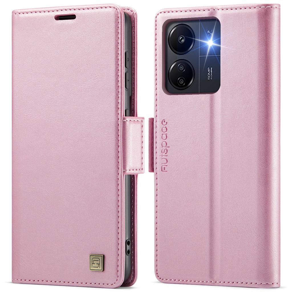 For Xiaomi Poco C65 4G/Xiaomi Redmi 13C 4G Case AUTSPACE A11 RFID Blocking Retro Leather Cell Phone Wallet Cover