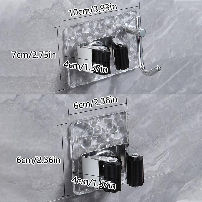 Настенные многоцелевые крючки, подставка для швабры, держатель для хранения швабры, зажим, самоклеящийся крючок для органайзера для швабры без перфорации для ванной комнаты