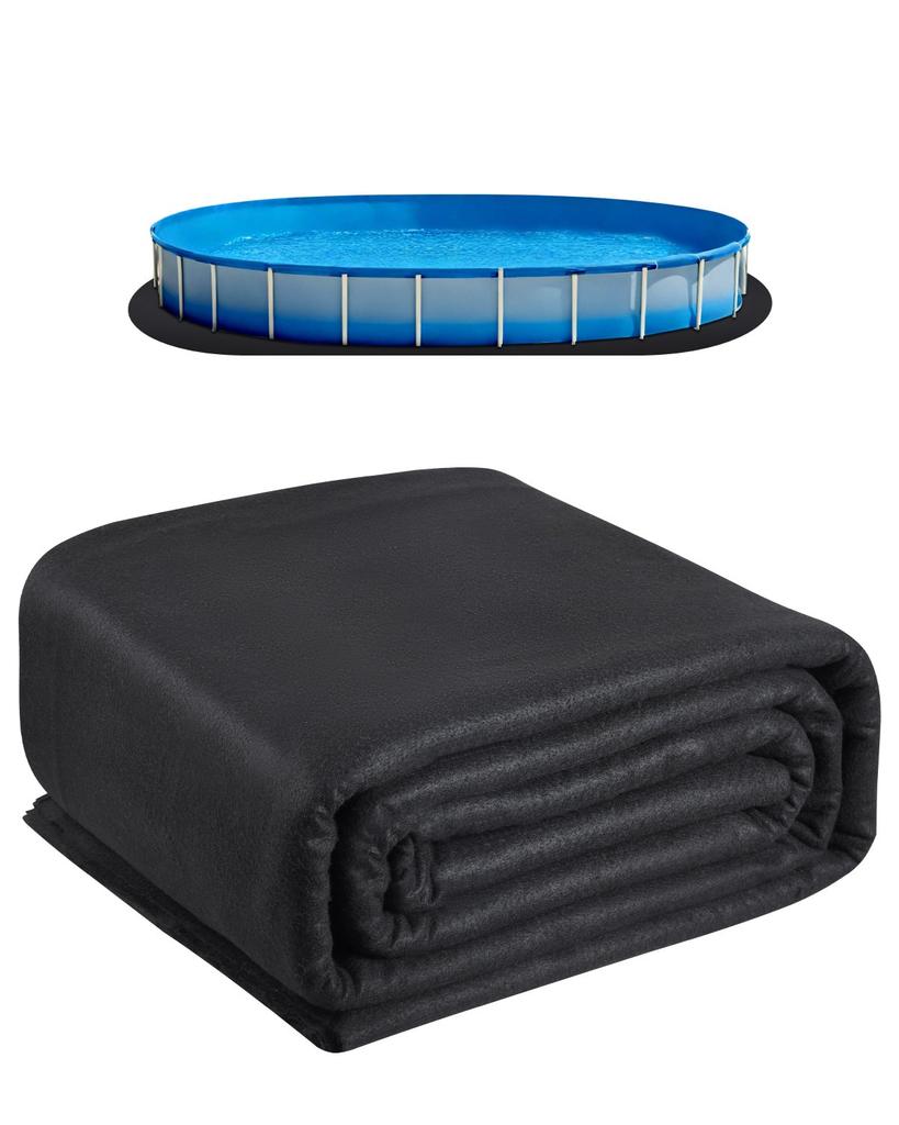 VEVOR Oval Pool Liner Pad, 5.5 x 10 m Pool Liner Pad for Above Ground Swimming Pools, Extra-Thick Pool Mat, Prevents Punctures