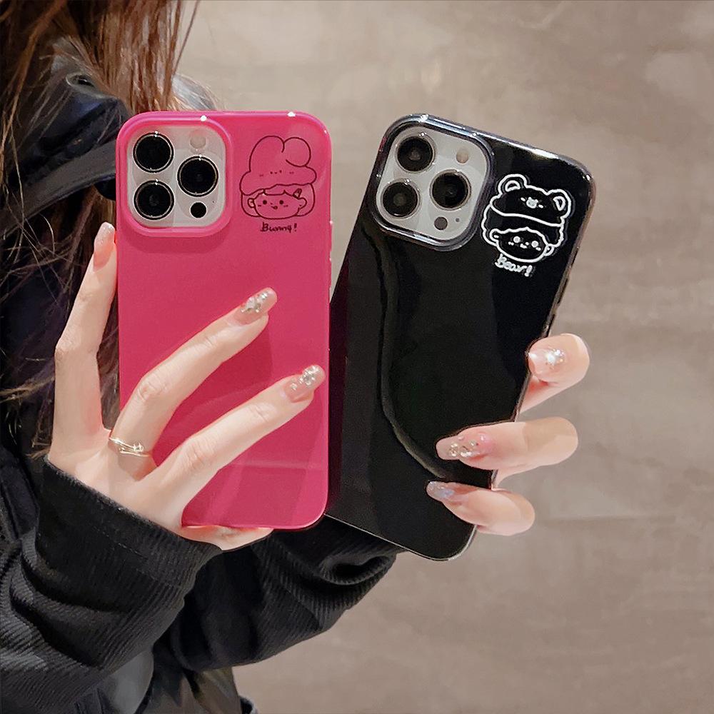 Пара Подходит для Iphone16 Apple 15pro Max Чехол для мобильного телефона 11/Xs Глянцевый 8p Силиконовый 14 Пара 12 Мягкий