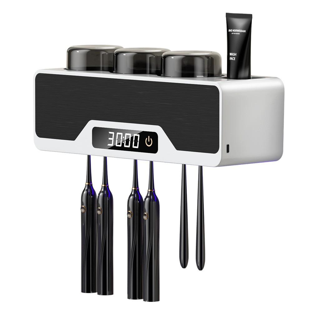 Умный настенный УФ-держатель для зубных щеток и дезинфектор с сушкой и стаканом для хранения