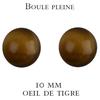 [M7112] - Позолоченные серьги «Минералия» с тигровым глазом, размер 10 мм.