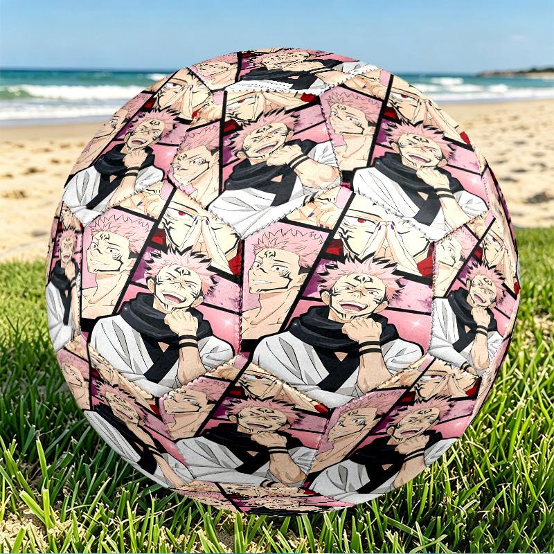 Jujutsu Kaisen Print Size 5 Soccer Ball, PU Wear Resistant Football for Match Training and Daily Practice, Birthday Gift for Soccer Fans