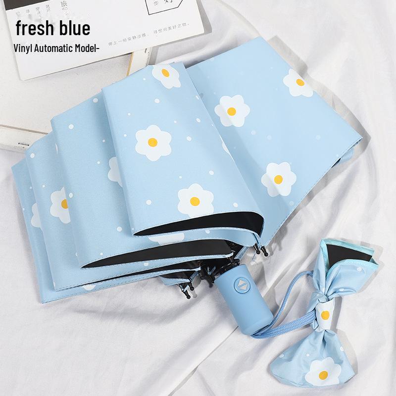 Automatic UV and Wind-Resistant Cartoon Parasol: Large Dual-Purpose Sun and Rain Umbrella for Women and Students.