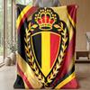 Belgium Football Printed Flannel Blanket Skin Friendly Warm Decorative Throw for Indoor Couch Bed Daily Use