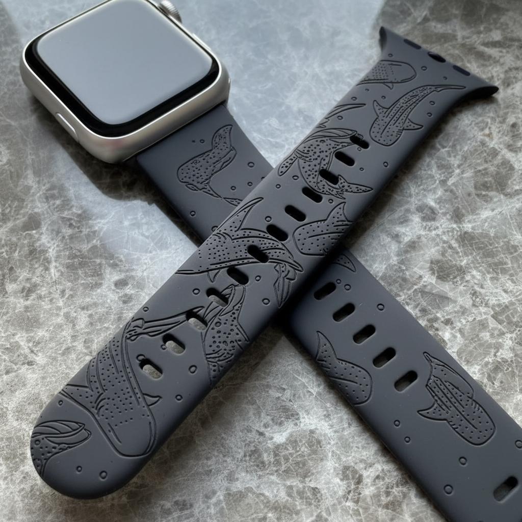 Силиконовый ремешок с китом для Apple Watch 44мм 40мм 45мм 49мм 41мм 42мм 46мм Гравированный браслет Серия 11 10 9 8 7 6 SE Ultra2 3