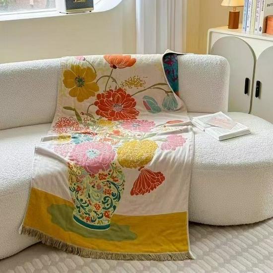 Extra Large Cotton Gauze Cartoon Bath Towel - Soft, Quick-Drying for Adults & Kids