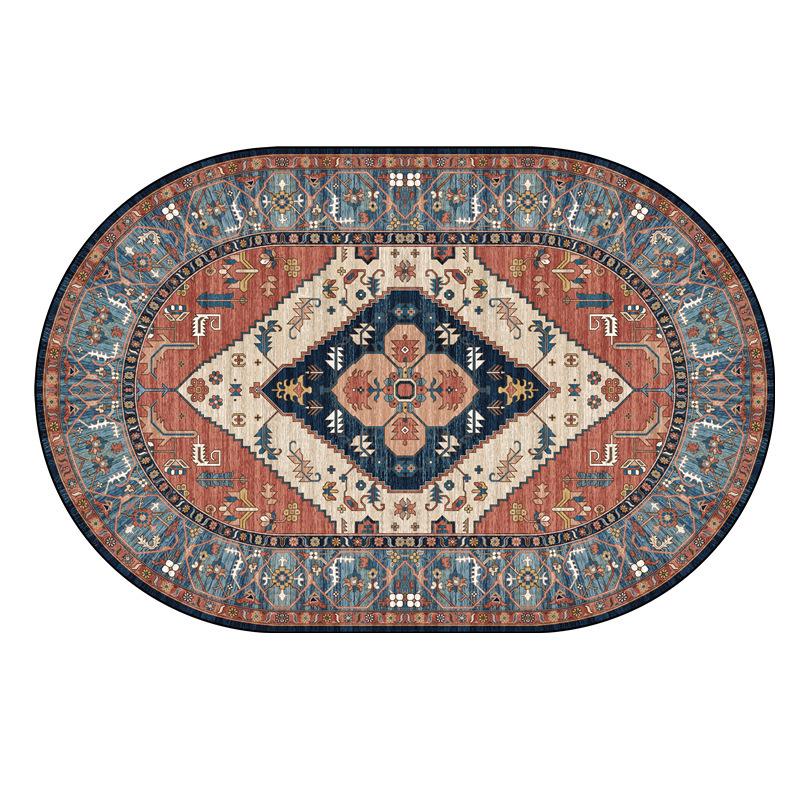 Persian Style Oval Carpet Living Room Sofa Carpet Bohemian Homestay Floor Mat Sofa Carpet
