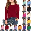 Girls Long Sleeve T Shirts Kids Fall Tops Crewneck Basic Tees 5-14Y