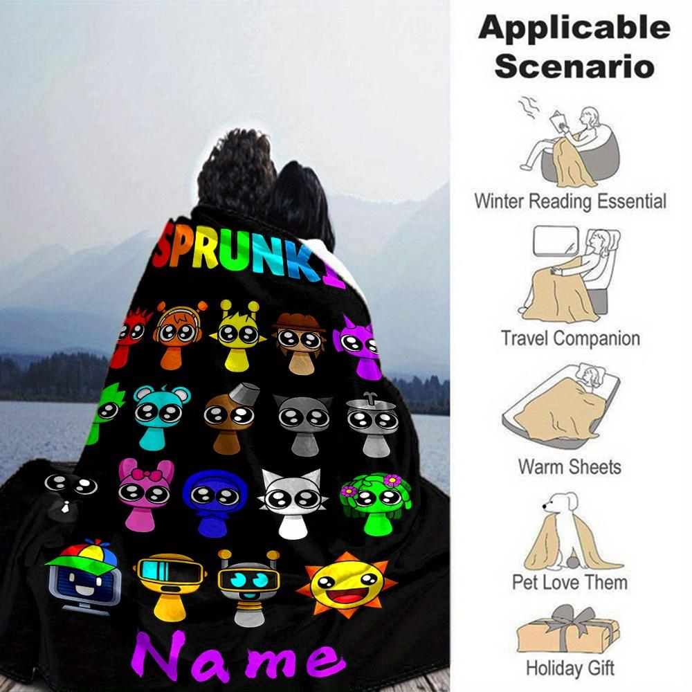 Sprunki Characters Blanket Soft And Cozy Custom Name Gift For All Holidays Home Decor Office Nap Outdoor Holiday Gift Playful Design Polyester Blanket