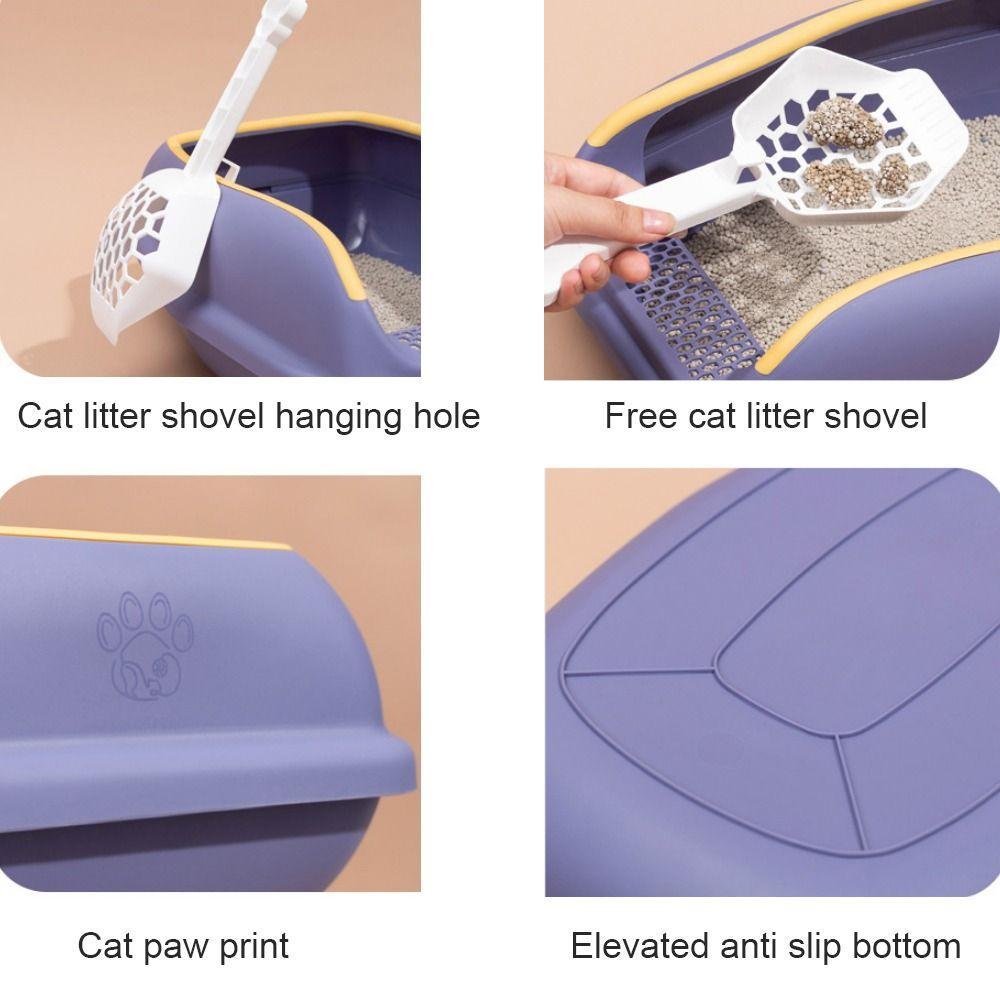 Большой вместительный открытый кошачий туалет, пластиковый анти-брызг, кошачий туалет с совком, кошачий туалет, поддон для кошачьего туалета для помещений