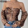 Women's Fashion Casual Leopard Print Spring Fall Long Sleeve Bodysuits
