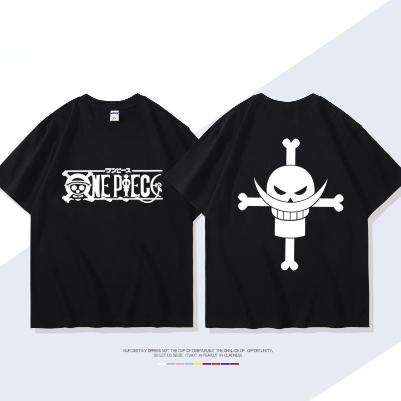 ONE PIECE Анимационные производные Белоус Эдвард Ньюгейт Печатная футболка с коротким рукавом Мужская Женская Мода Свободный Хлопковый Топ