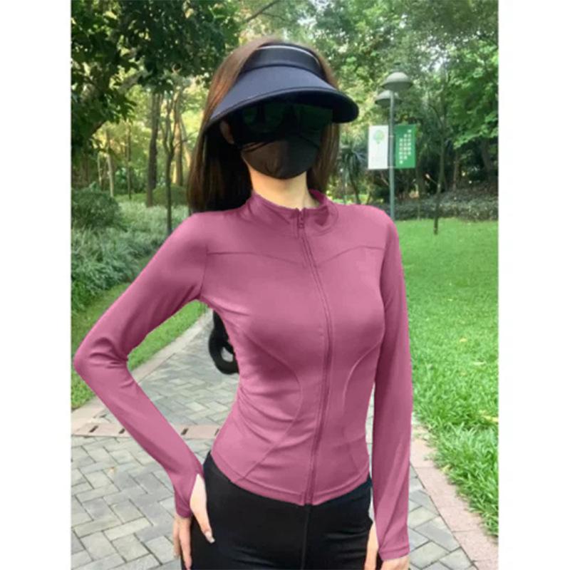 Sunscreen clothes, yoga clothes, women's zipper jackets, sports tops, slim-fitting long-sleeved outer wear, running professional training fitness