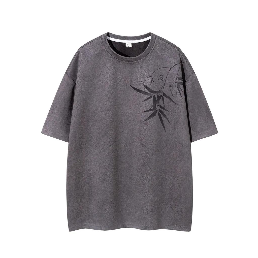 Летние мужские футболки с бамбуковым принтом 2026 года, топ в китайском стиле Ханьфу, модная мужская повседневная футболка, мужская свободная дышащая футболка