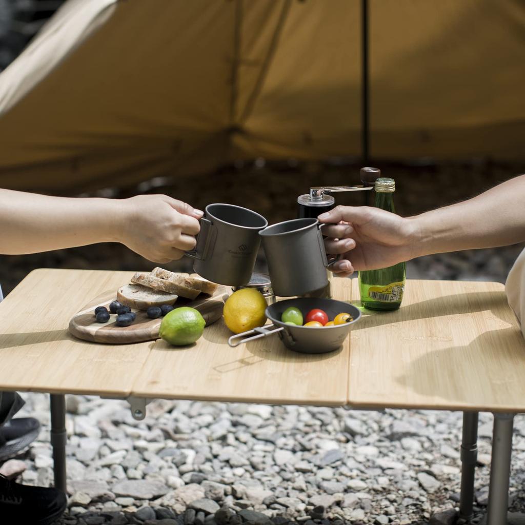 Титановая кружка Shella Cup Open Fire включает в себя хранение походной посуды COOK'N'ESCAPE и серии, легкая, совместимая, штабелируемая, сумка,