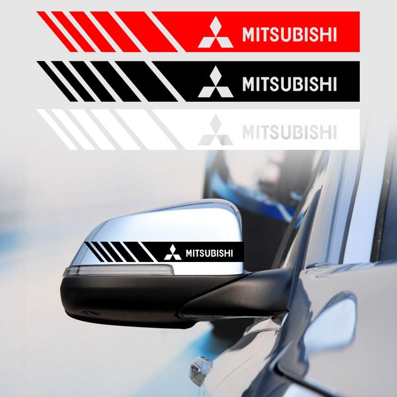 Car PVC Stripe Racing Strips Rear View Mirror Stickers Badge For Mitsubishi Lancer Ralliart 10 3 9 EX Outlander 3 ASX L200 ASX