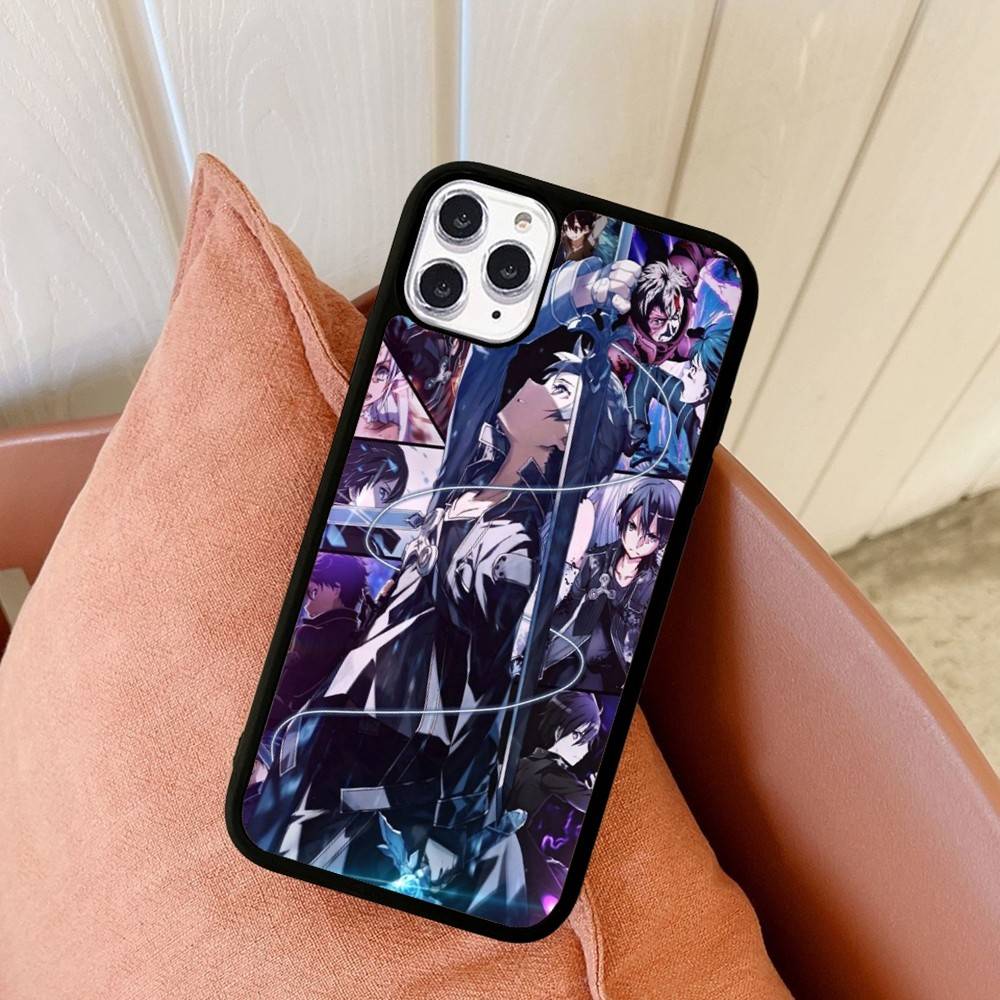 Чехол для телефона Sword Art Online из аниме для iPhone 16 15 14 13 12 11 Pro Max Plus Ударопрочный Жесткий чехол из ТПУ+ПК