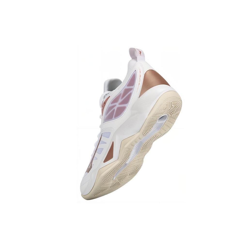 Mizuno Ткань Wave Dimension Синтетическая кожа Амортизация Легкие Дышащие Низкие волейбольные кроссовки Женские кроссовки Белый Розово-золотой V1GC224036