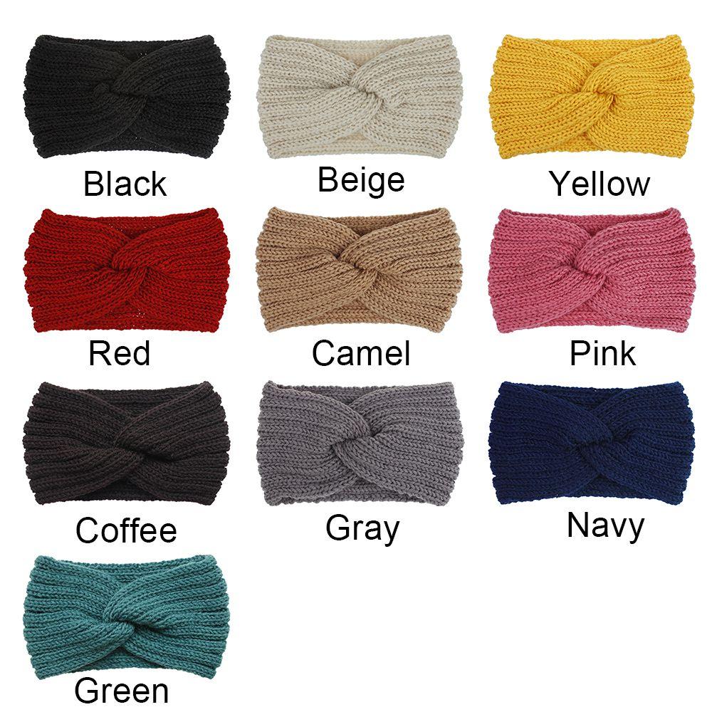 Women Hairband Head Wrap Cross Knot Hairband Hair Accessories Knitted Headband Ear Warmer Headband