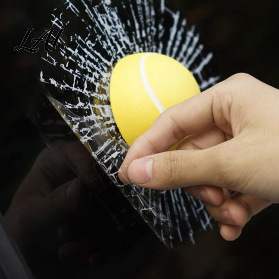 Decorative Sticker for Garage Doors 3D Tennis Ball Car Sticker Realistic Broken Glass Window Decal Removable Funny PVC Crack Pattern Adhesive