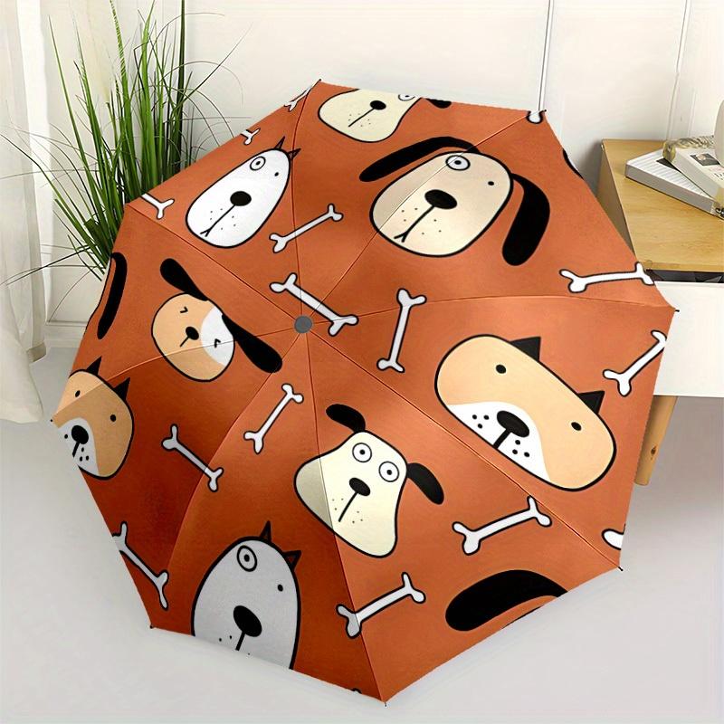 1 шт. Автоматический зонт-трость с кнопкой быстрого открытия/закрытия, с рисунком костей для собак, ветрозащитная конструкция, легкий портативный зонт для женщин и мужчин 6018