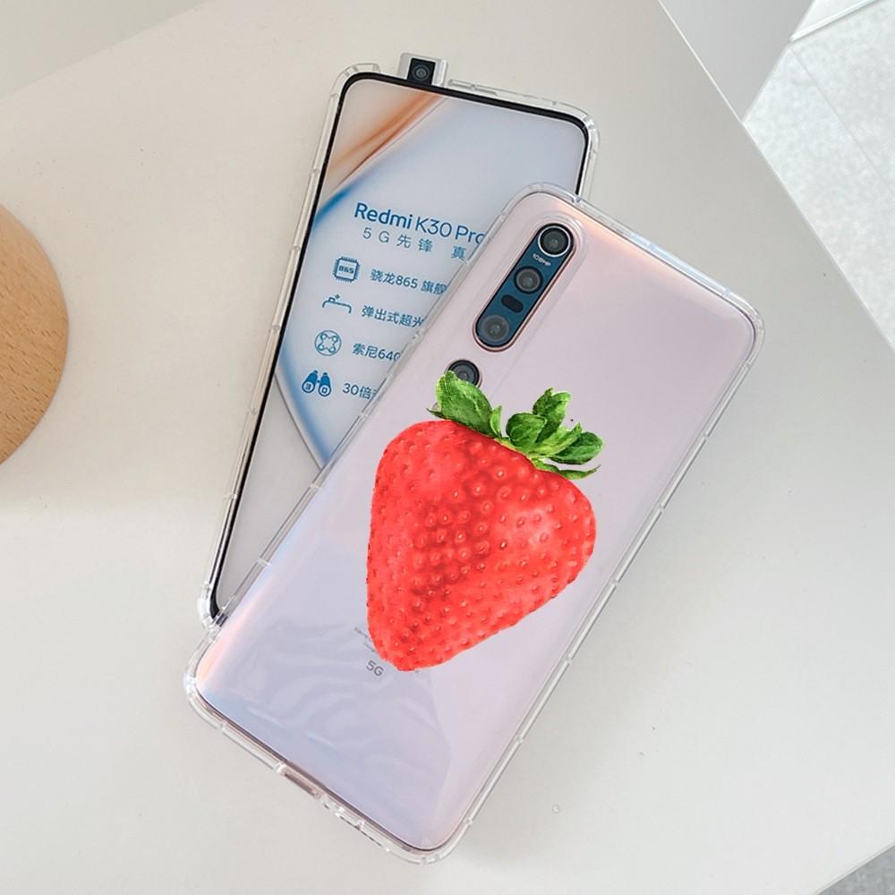 Милый чехол для телефона с клубникой для Samsung S 20 21 22 23 для Redmi Note7 8 9 10 для Huawei P20 30 40 Прозрачный чехол