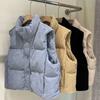 Vest for Women Cotton Autumn Winter Sleeveless Tops Vest Oversize Thickened Down Casual High Neck Vest