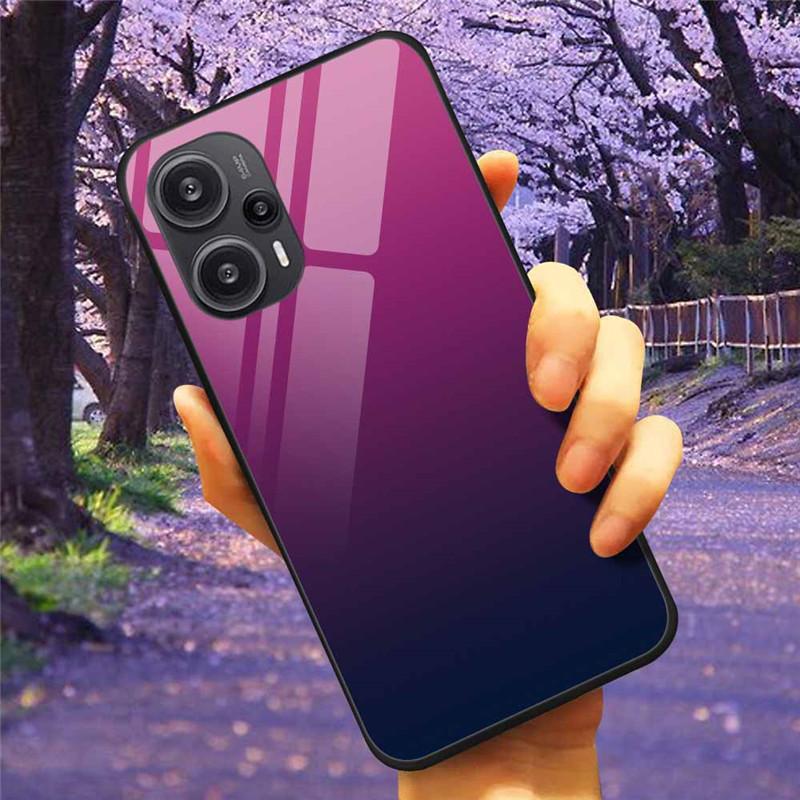 Для Xiaomi Poco F5 5G / F5Pro Чехол Закаленное Стекло Озеро Луна Жесткая Защитная Крышка для POCO F5 Pro Capas Funda на PocoF5 Роскошный Coque
