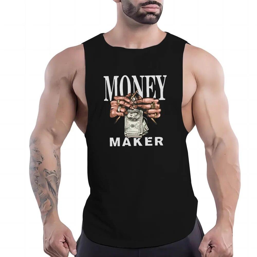 Летняя мужская повседневная спортивная жилетка с круглым вырезом для взрослых, простая модная дышащая футболка без рукавов с креативной графикой и 2d принтом