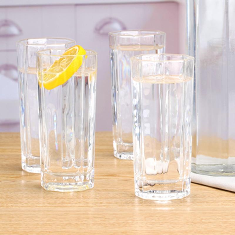 220ml Nordic Style Transparent Cocktail Glass Thick Bottom Octagonal Glass Cup Juice Tea Cups Party Beer Cup Elegant Glassware