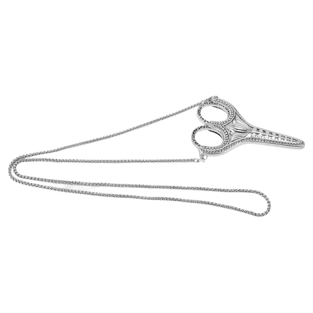 Embroidery Scissors Retro Exquisite Stainless Steel Sewing Scissors with Sheath Chain for