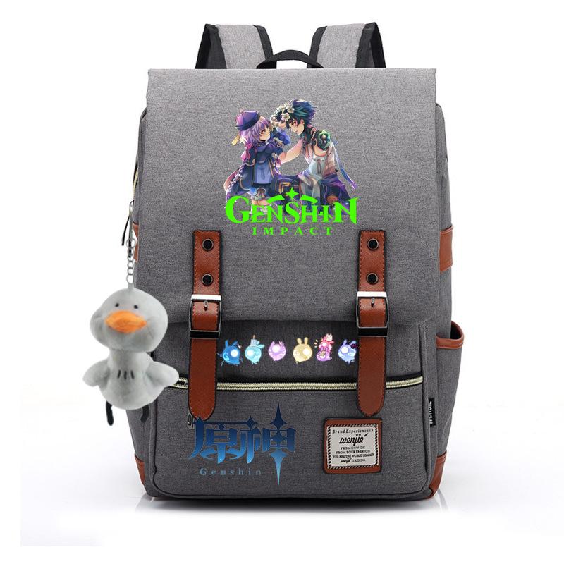 Yuanshen Fashion Korean Edition Backpack, College Student Laptop Bag Male USB High School