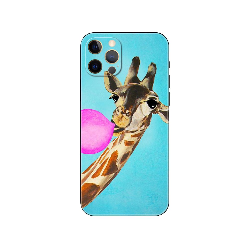Красивый чехол для телефона с изображением жирафов для iPhone 5 5s 2020se 6 6s 7 8 plus x 10 XR XS 11 12 13 mini pro MAX, черная задняя крышка из ТПУ