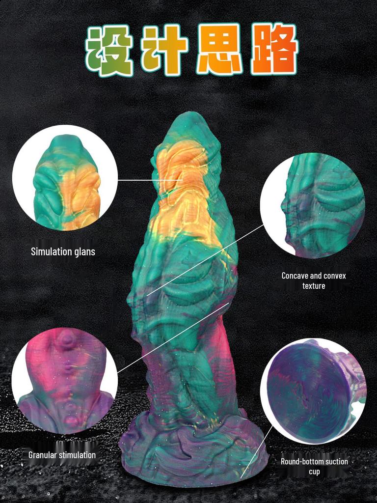 Очень толстый силиконовый зеленый гигантский дилдо и анальная пробка для всех полов