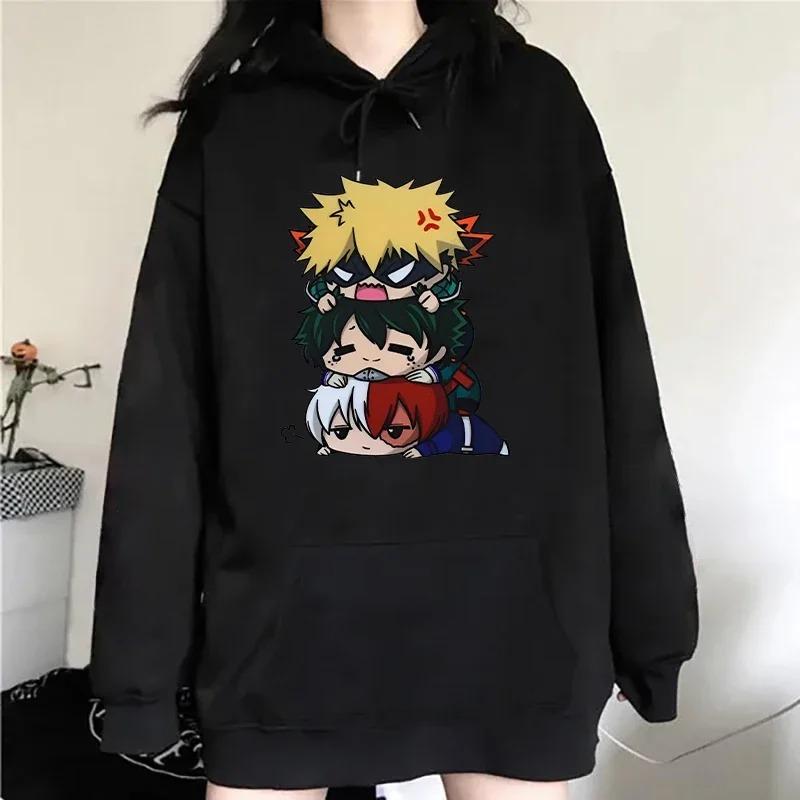 Толстовка с капюшоном в стиле аниме «My Hero Academia» с принтом Deku Bakugou Katsuki Todoroki Shoto, осенне-зимний свитер с капюшоном