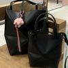 Leather Large-capacity Deformable Folding Geometric Tote Bag, Single-shoulder Crossbody Handbag, Simple Commuting Bag