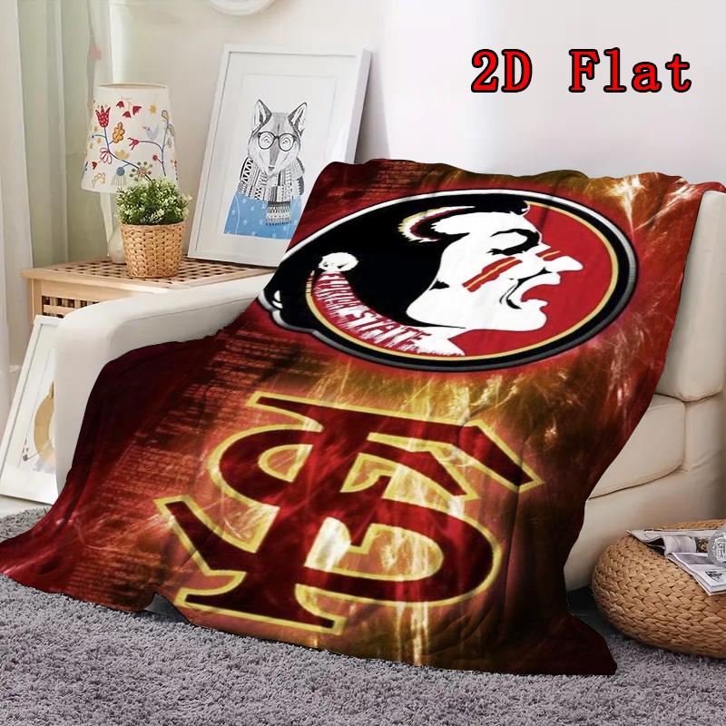 Florida Seminoles 2D Flat Pattern Flannel Blanket High quality All Seasons Warmth and Comfort Perfect for Christmas Gifts.