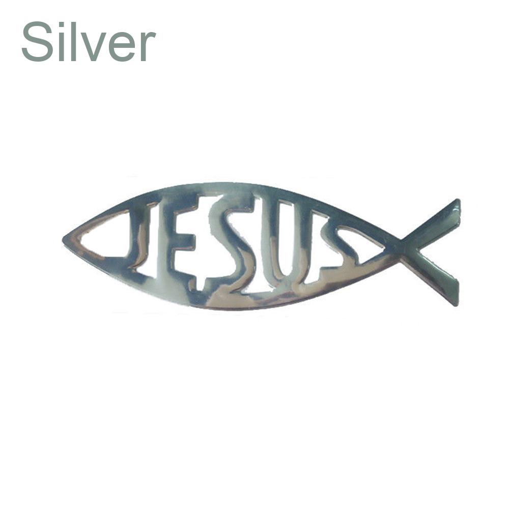 Popular Funny Emblem Badge Car Sticker Jesus Fish Symbol Logo Window Decal Vinyl