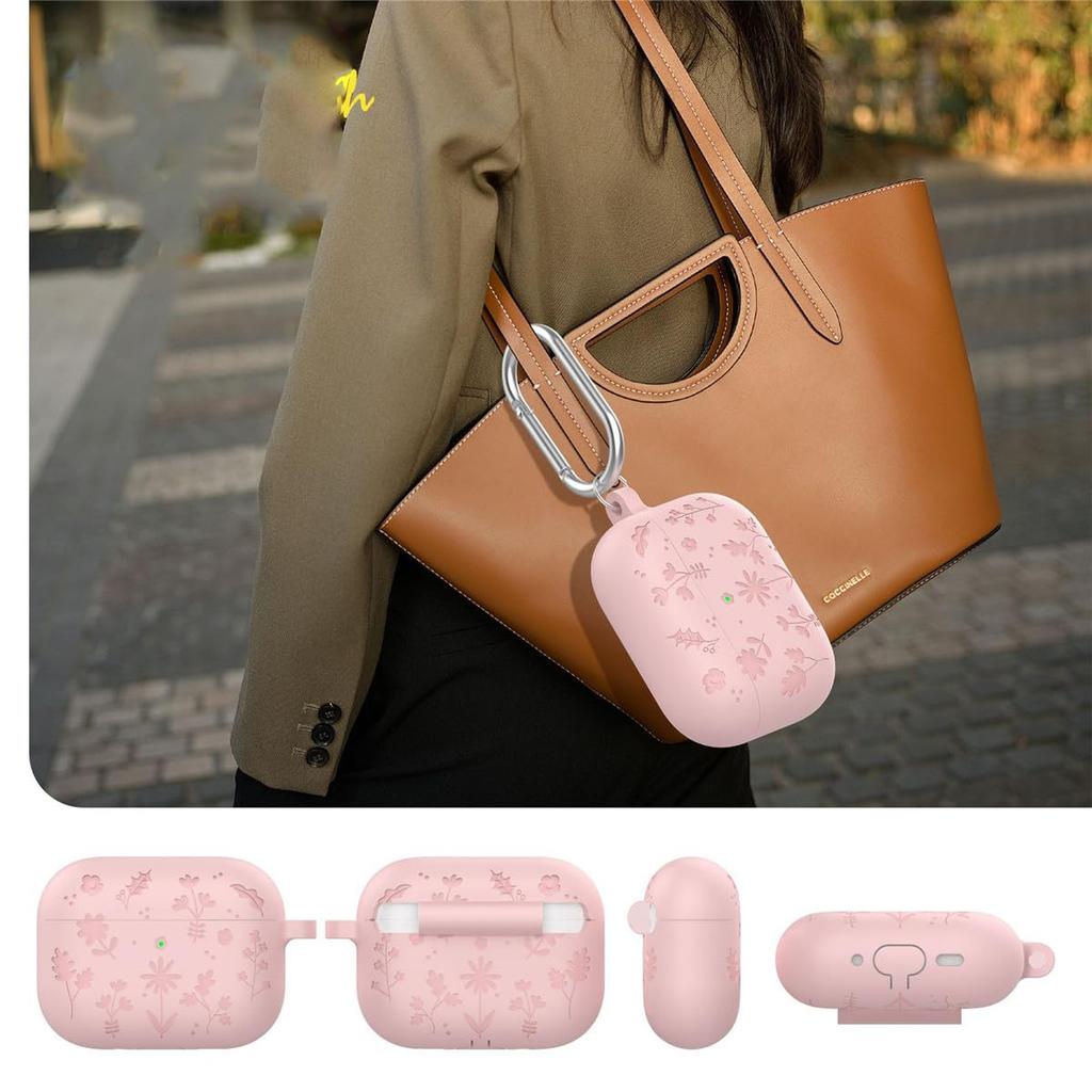 Милый чехол с гравировкой в виде цветка для AirPods Pro 3 Case 2025 с чистящим набором, противоударный силиконовый чехол для AirPods Pro 3-го поколения