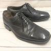 REGAL Leather Business Shoes 24.0EE Black Straight Tip Cap Toe(USED)