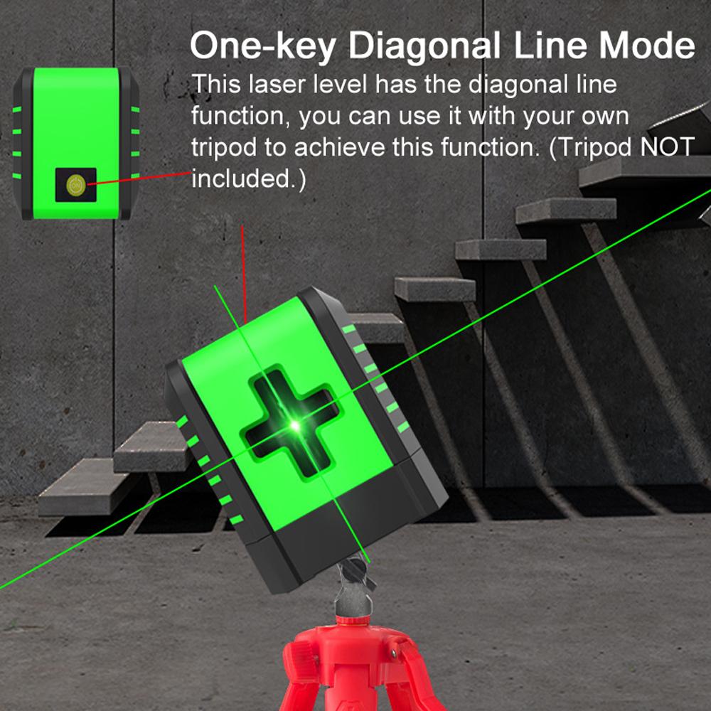 Маленький портативный 2-линейный лазерный нивелирный лазер 3 градуса Самовыравнивающаяся диагональная линия Многофункциональный