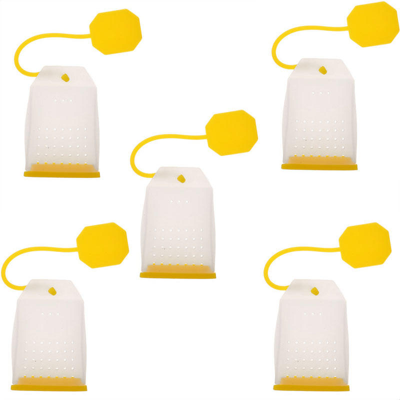 5Pcs Silicone Tea Infuser Bag Reusable Safe Loose Leaf Tea Bags Strainer Filter for Tea Drinker Utensils Tea Tools Kitchen Tools