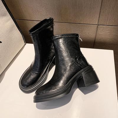 Модные женские туфли на высоком каблуке, женские короткие ботинки, дизайнерская классическая обувь для женщин, зима 2025, новые ботильоны челси, элегантные женские кроссовки