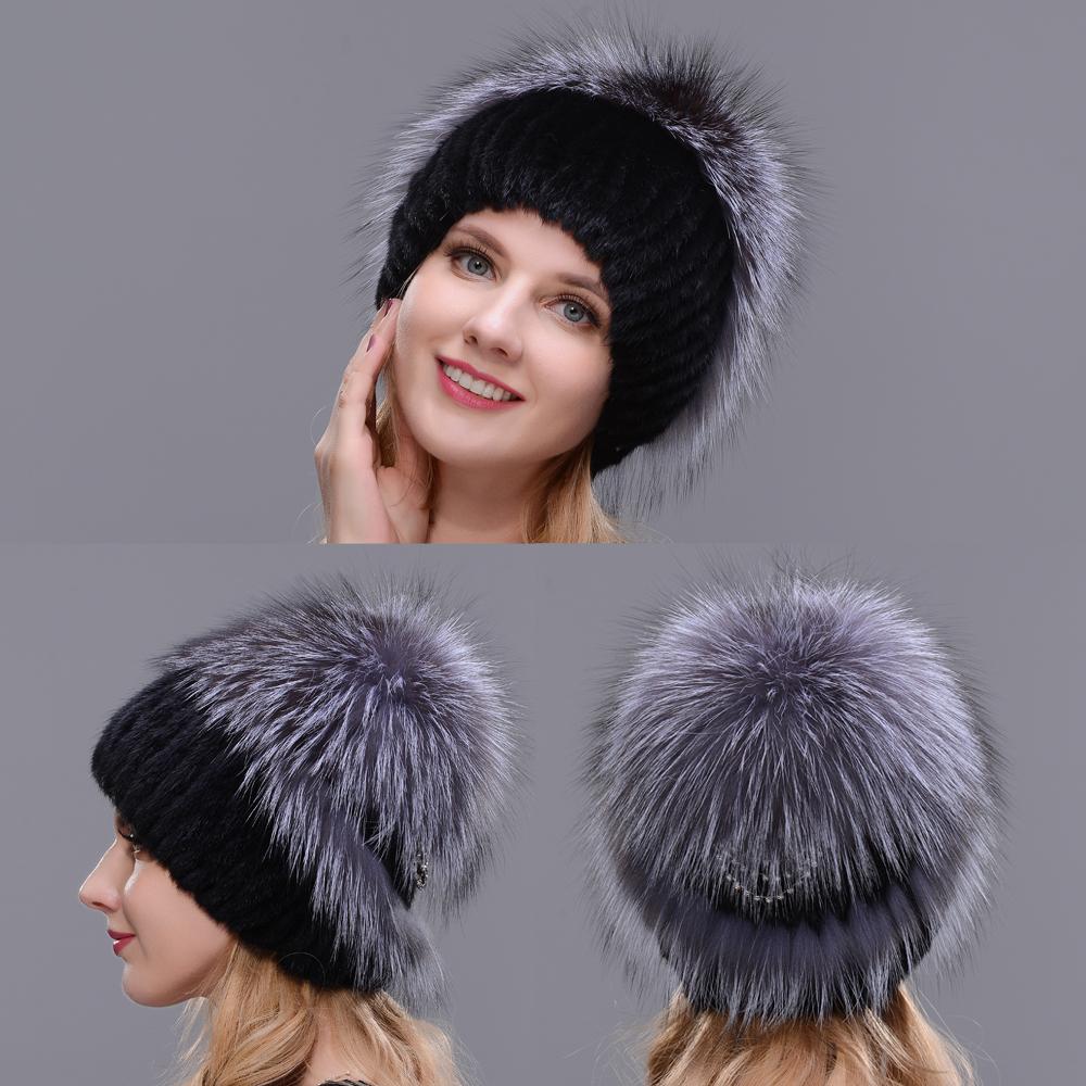 Женская зимняя шапка из меха лисы