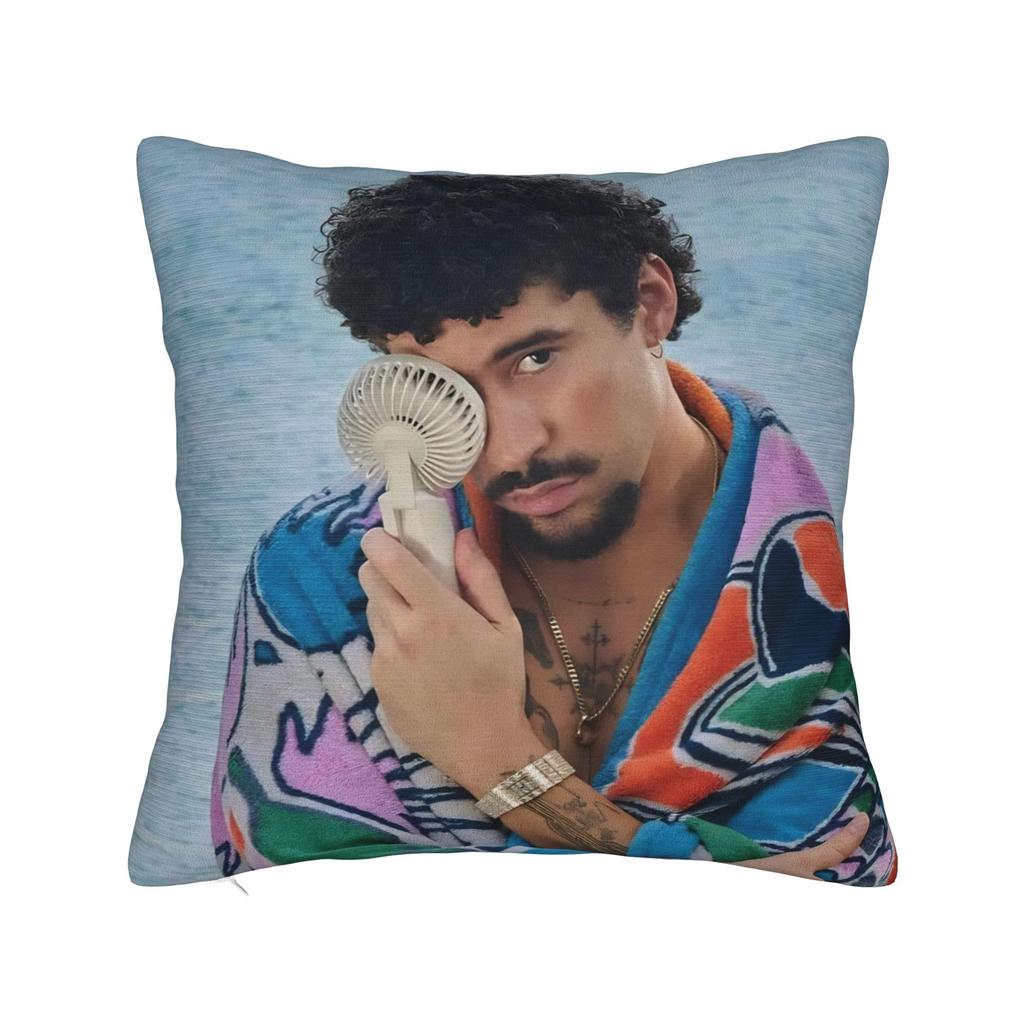 Singer Bad Bunny Pillowcase Doublesided Printing Polyester Cushion Cover Decorative  Throw Pillow Case Cover Home