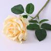 Real Touch Simulation Flowers Latex Rolled Edge Rose Branch El Shopping Mall Restaurant Decoration Artificial Roses Flower