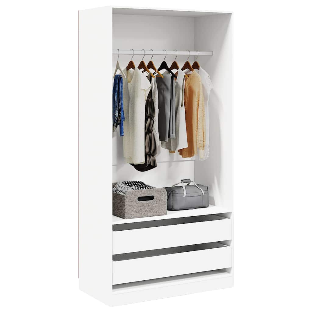 White Wardrobe 100 x 50 x 200 cm Particleboard