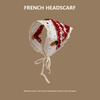 Платок в пасторальном стиле с цветочным узором, вязаный крючком, тюрбан на шнуровке, дышащий вязаный головной убор, аксессуары для волос
