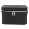 Exquisite Makeup Bag with Mirror Large Capacity PU Leather Breathable Portable Cosmetic Case with